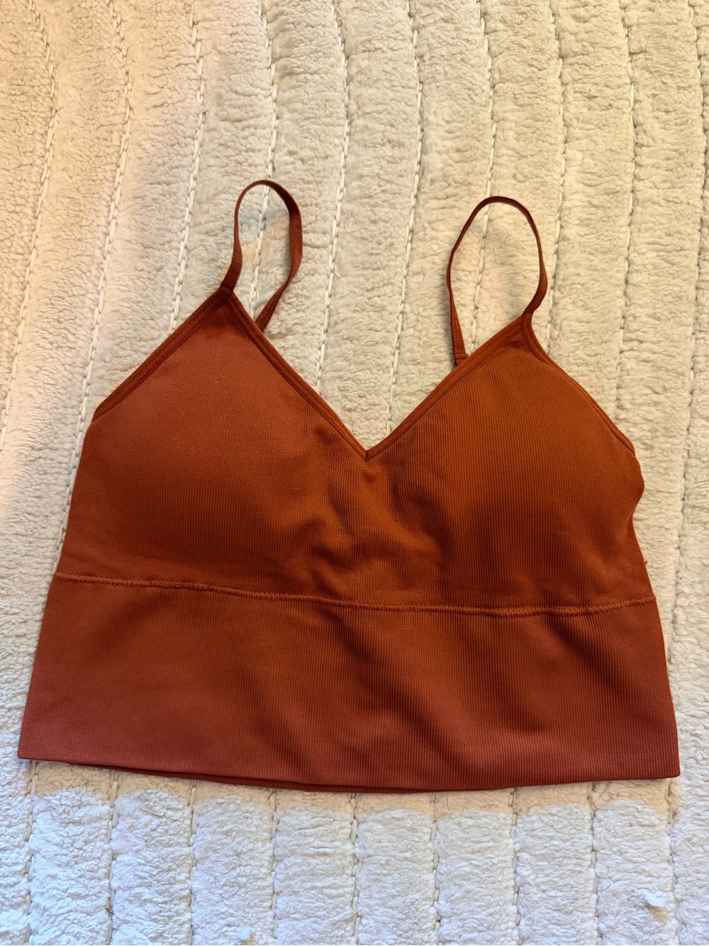 Dynamite Rust Orange Ribbed Bralette Cami Medium